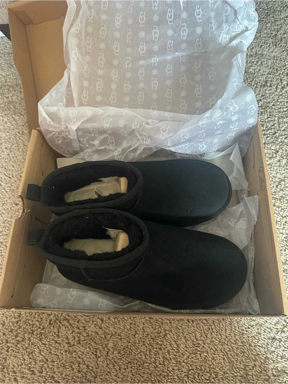 UGG Kids Mini Boot in Black Suede
